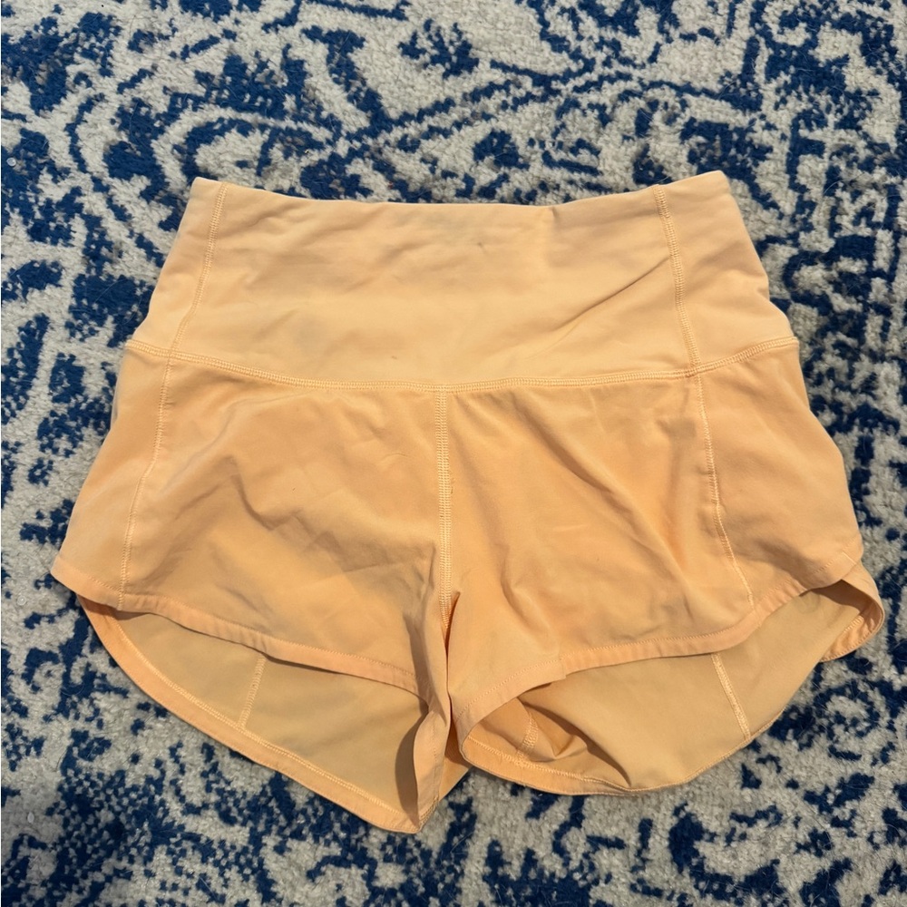 Lululemon Peach High-Waisted Athletic Shorts. GUC